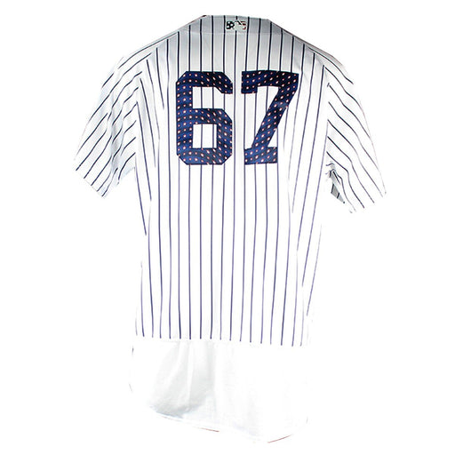 AJ Cole New York Yankees 2018 Home Game Used  #67 Pinstripe Jersey (4th Of July) (7/4/2018) (JC052562)