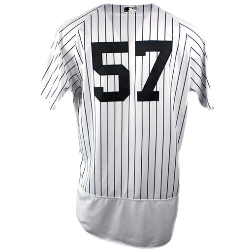 Chad Green New York Yankees 2018 ALDS Game Used #57 Pinstripe Jersey