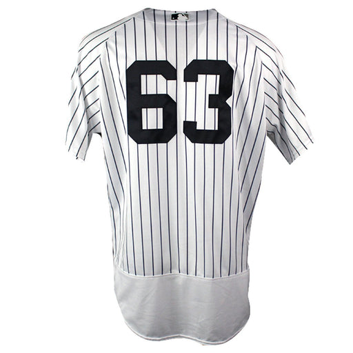 P.J. Pilittere New York Yankees 2018 ALDS Game Used #63 Pinstripe Jersey (10/9/18)