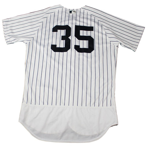 Wade LeBlanc New York Yankees 2018 Spring Training Opening Day Home Game Used #35 Pinstripe Jersey (2/23/2018) (JC038362)