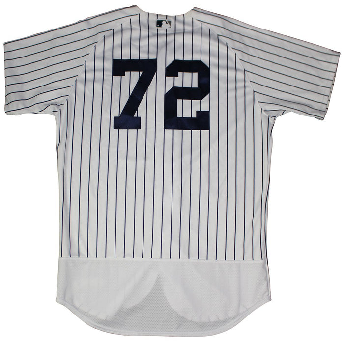 Kyle Holder New York Yankees 2018 Spring Training Opening Day Home Game Used #72 Pinstripe Jersey (2/23/2018) (JC038355)