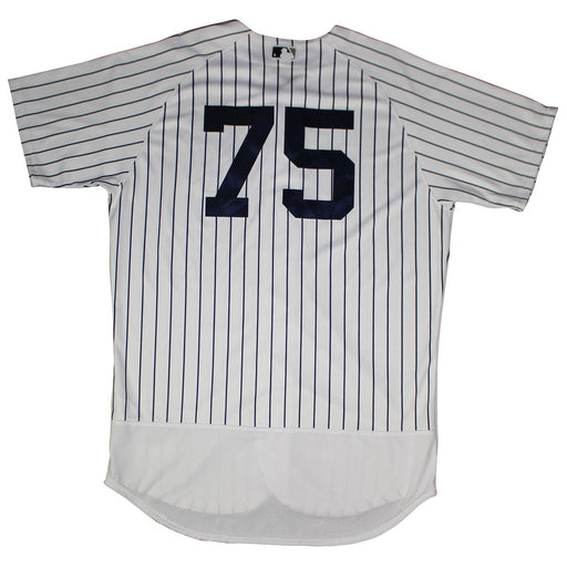 David Hale New York Yankees 2018 Spring Training Opening Day Home Game Used #75 Pinstripe Jersey (2/23/2018) (JC038323)