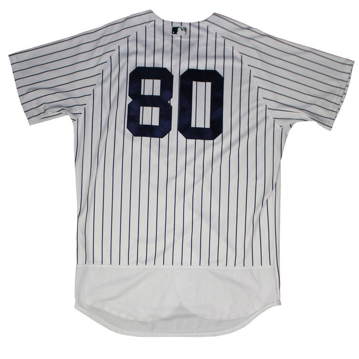 Jorge Saez New York Yankees 2018 Spring Training Opening Day Home Game Used #80 Pinstripe Jersey (2/23/2018) (JC038307)