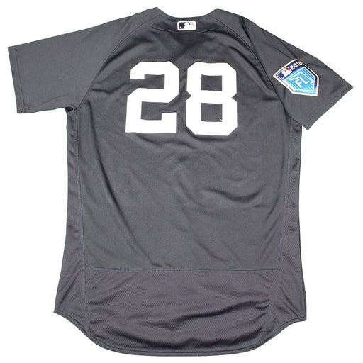 Austin Romine New York Yankees 2018 Spring Training Game Used #28 Road BP Top  (2/25/18) (JC038369)