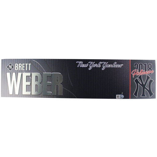 Brett Weber New York Yankees 2018 AL Wild Card Game Used Locker Room Nameplate (10/3/2018) (JB745598)