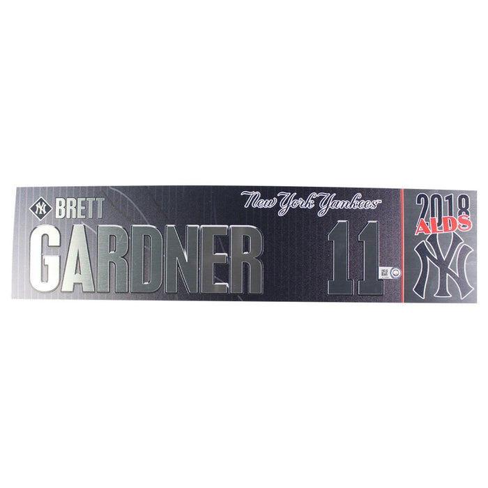 Brett Gardner New York Yankees 2018 ALDS Game Used #11 Locker Room Nameplate (10/9/2018) (JB745692)