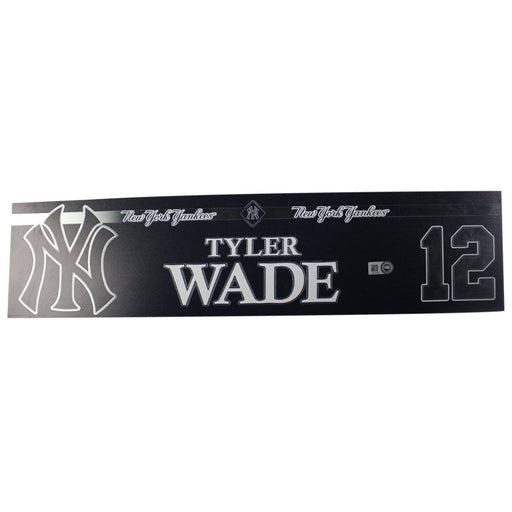 Tyler Wade New York Yankees 2018 Game Used #12 Locker Room Nameplate (9/23/2018) (JB745481)