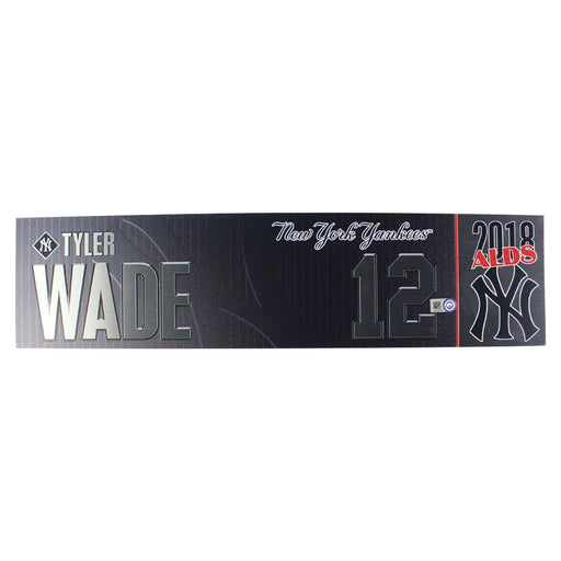 Tyler Wade New York Yankees 2018 ALDS Game Issued #12 Locker Room Nameplate (10/9/2018) (JB745707)