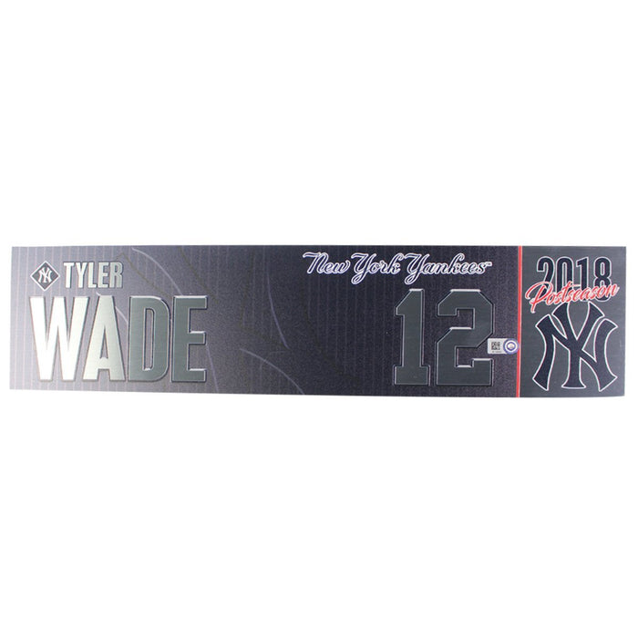 Tyler Wade New York Yankees 2018 AL Wild Card Game Used #12 Locker Room Nameplate (10/3/2018) (JB745581)