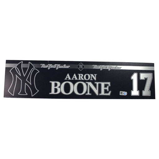 Aaron Boone New York Yankees 2018 Game Used #17 Locker Room Nameplate (43365) (JD206941)