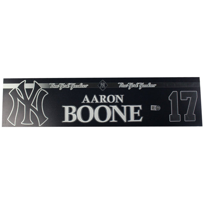 Aaron Boone New York Yankees 2018 Game Used #17 Locker Room Nameplate (9/23/2018) (JB745493)