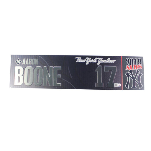 Aaron Boone New York Yankees 2018 ALDS Game Used #17 Locker Room Nameplate (10/9/2018) (JB745712)