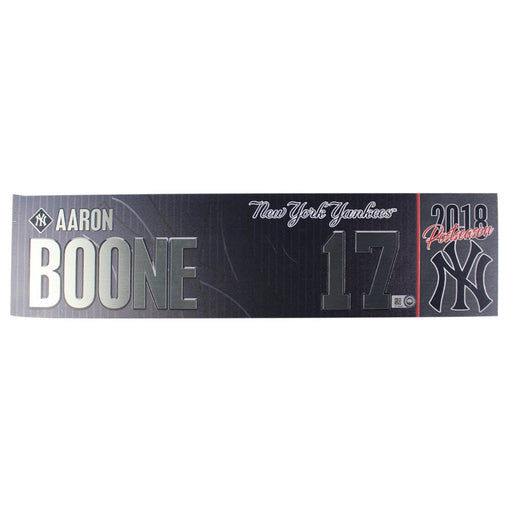 Aaron Boone New York Yankees 2018 AL Wild Card Game Used #17 Locker Room Nameplate (10/3/2018) (JB745588)