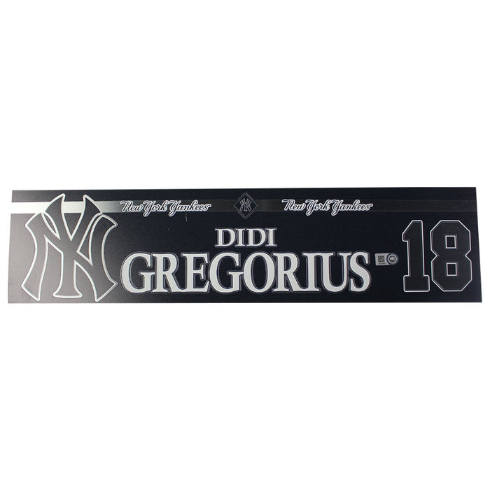 Didi Gregorius New York Yankees 2018 Game Used #18 Locker Room Nameplate (9/23/2018) (JB745471)