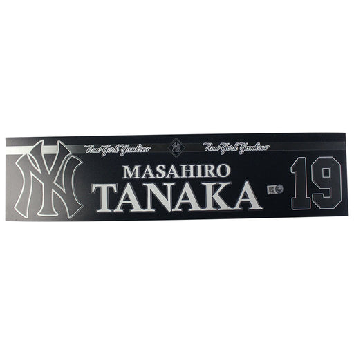 Masahiro Tanaka New York Yankees 2018 Game Used #19 Locker Room Nameplate (9/23/2018) (JB745454)