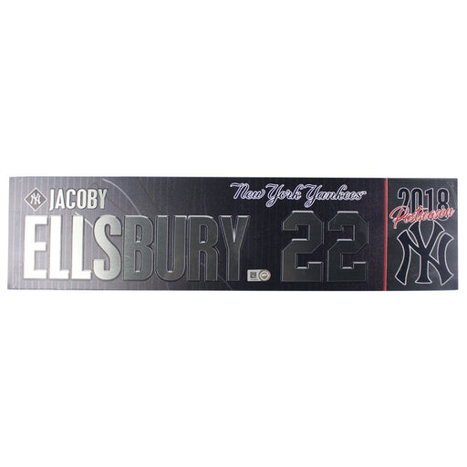 Jacoby Ellsbury New York Yankees 2018 AL Wild Card Game Issued #22 Locker Room Nameplate (10/3/2018) (JB745599)