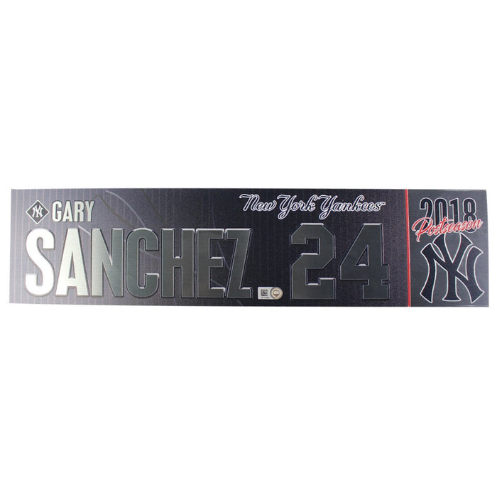 Gary Sanchez New York Yankees 2018 AL Wild Card Game Used #24 Locker Room Nameplate (10/3/2018) (JB745580)