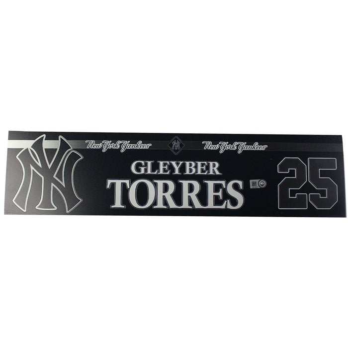 Gleyber Torres New York Yankees 2018 Game Used #25 Locker Room Nameplate (9/23/2018) (JB745479)