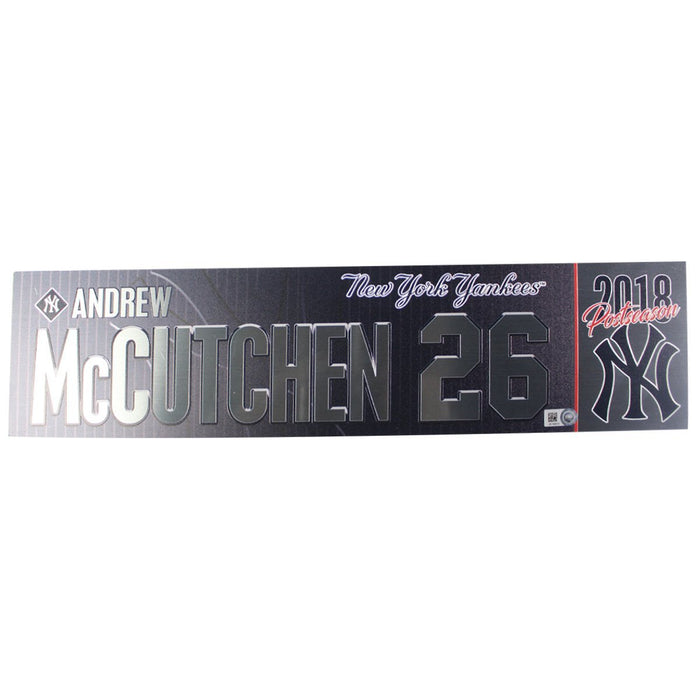 Andrew McCutchen New York Yankees 2018 AL Wild Card Game Used #26 Locker Room Nameplate (10/3/2018) (JB745570)