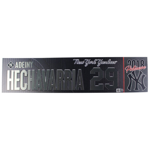 Adeiny Hechavarria New York Yankees 2018 AL Wild Card Game Used #29 Locker Room Nameplate (10/3/2018) (JB745573)