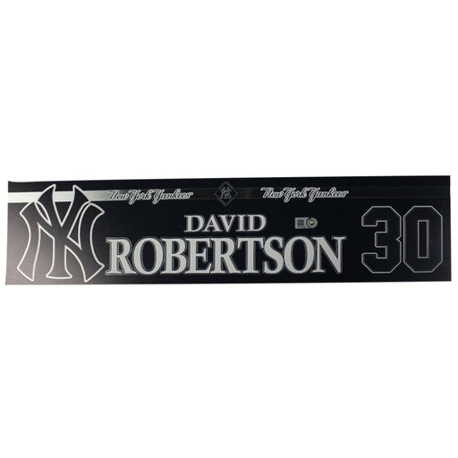 David Robertson New York Yankees 2018 Game Used #30 Locker Room Nameplate (9/23/2018) (JB745488)