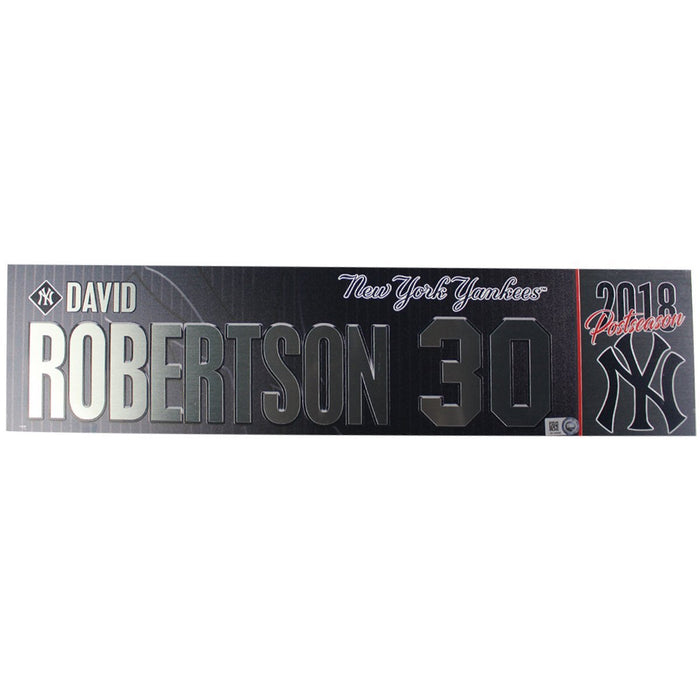 David Robertson New York Yankees 2018 AL Wild Card Game Used #30 Locker Room Nameplate (10/3/2018) (JB745586)