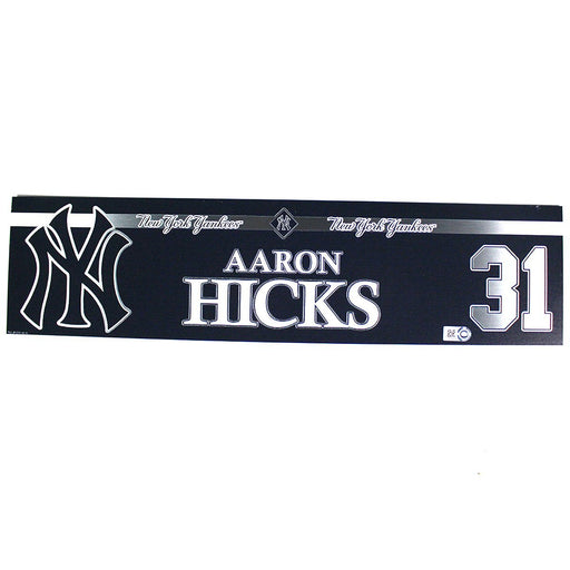 Aaron Hicks New York Yankees 2018 Game Used #31 Locker Room Nameplate (5/30/2018) (JC283470)