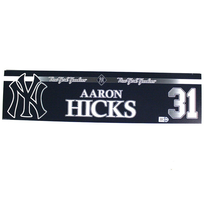 Aaron Hicks New York Yankees 2018 Game Used #31 Locker Room Nameplate (5/30/2018) (JC283470)