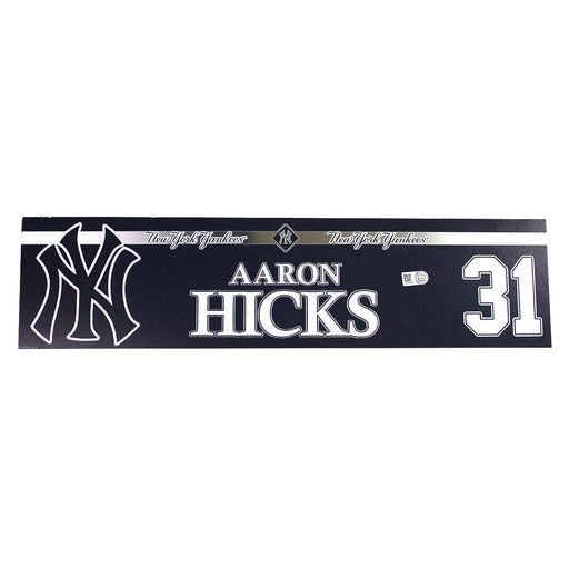 Aaron Hicks New York Yankees 2018 Game Used #31 Locker Room Nameplate (6/21/2018) (JB833643)