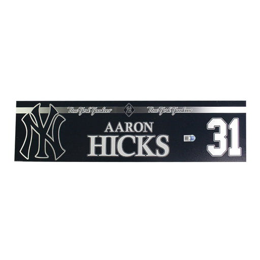 Aaron Hicks New York Yankees 2018 Game Used #31 Locker Room Nameplate (9/2/2018) (JB745318)