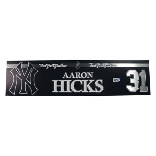 Aaron Hicks New York Yankees 2018 Game Used #31 Locker Room Nameplate (9/18/2022) (JB745438)