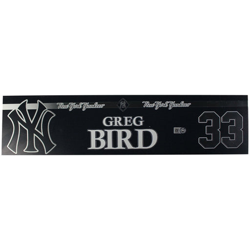 Greg Bird New York Yankees 2018 Game Used #33 Locker Room Nameplate (9/23/2018) (JB745475)