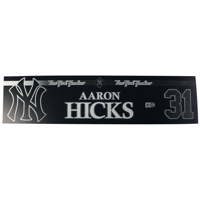 Aaron Hicks New York Yankees 2018 Game Used #31 Locker Room Nameplate (9/23/2018) (JB745470)