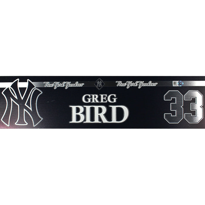 Greg Bird New York Yankees 2018 Game Used #33 Locker Room Nameplate (7/4/2018) (JB833993)