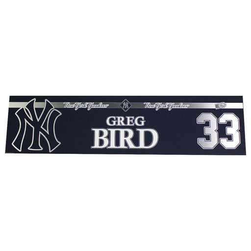 Greg Bird New York Yankees 2018 Game Used #33 Locker Room Nameplate (8/1/2018) (JC052889)