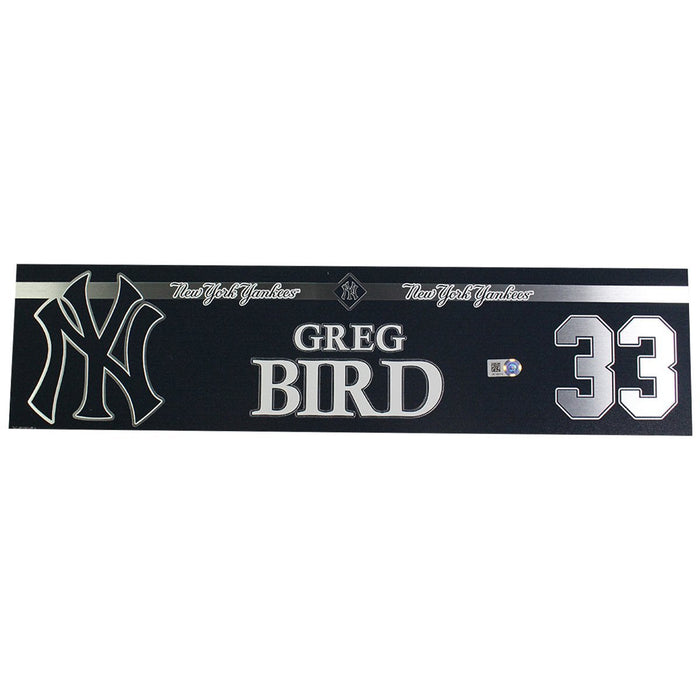 Greg Bird New York Yankees 2018 Game Used #33 Locker Room Nameplate (9/2/2018) (JB745319)