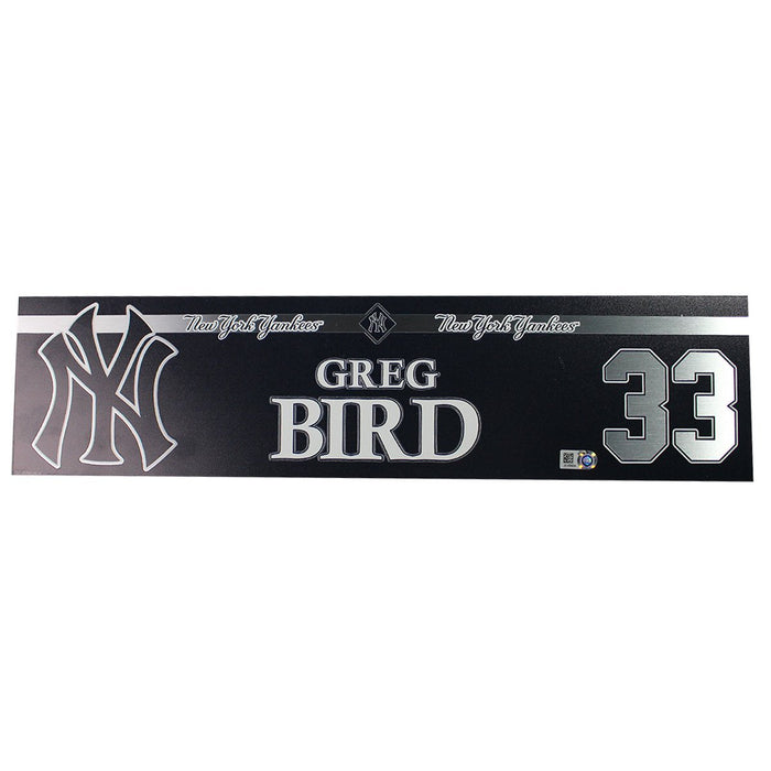 Greg Bird New York Yankees 2018 Game Used #33 Locker Room Nameplate (43365) (JD206934)