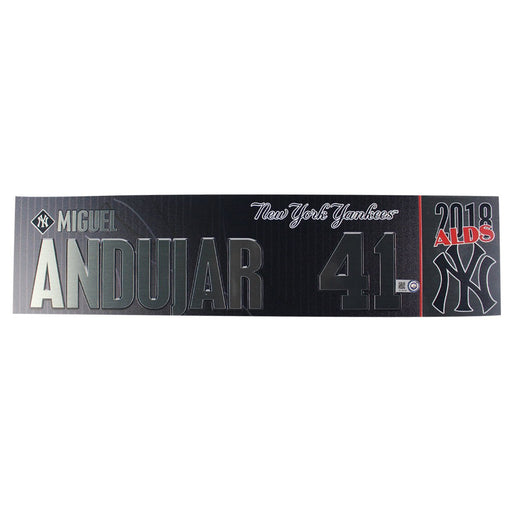 Miguel Andujar New York Yankees 2018 ALDS Game Used #41 Locker Room Nameplate (10/9/2018) (JB745708)