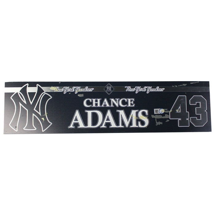 Chance Adams New York Yankees 2018 Game Used #43 Locker Room Nameplate (9/23/2018) (JB745491)