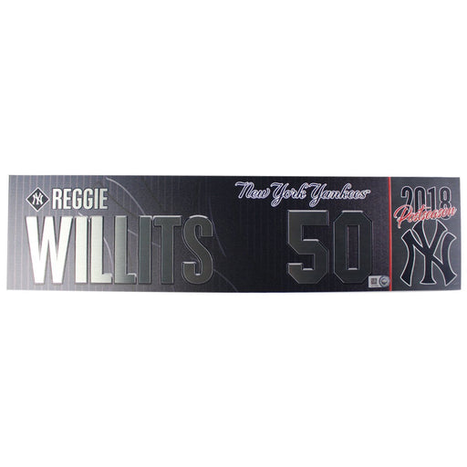 Reggie Willits New York Yankees 2018 AL Wild Card Game Used #50 Locker Room Nameplate (10/3/2018) (JB745590)