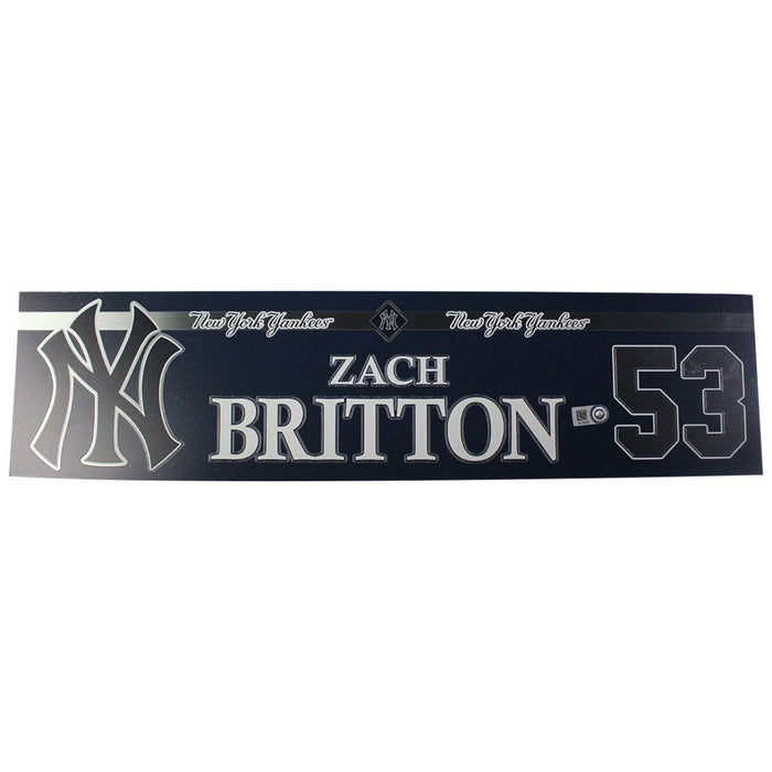 Zach Britton New York Yankees 2018 Game Used #53 Locker Room Nameplate (9/23/2018) (JB745457)