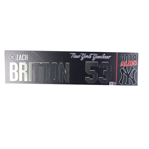 Zach Britton New York Yankees 2018 ALDS Game Used #53 Locker Room Nameplate (10/9/2018) (JB745684)