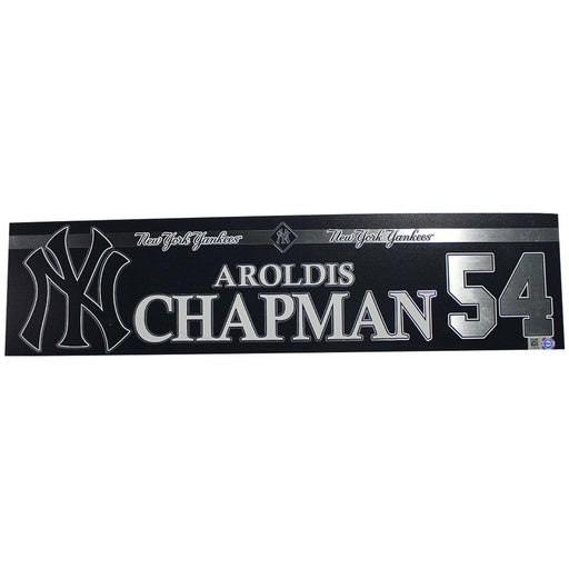 Aroldis Chapman New York Yankees 2018 Game Used #54 Locker Room Nameplate (43364) (JD591438)