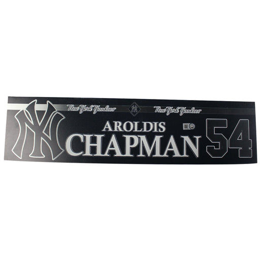 Aroldis Chapman New York Yankees 2018 Game Used #54 Locker Room Nameplate (9/23/2018) (JB745456)