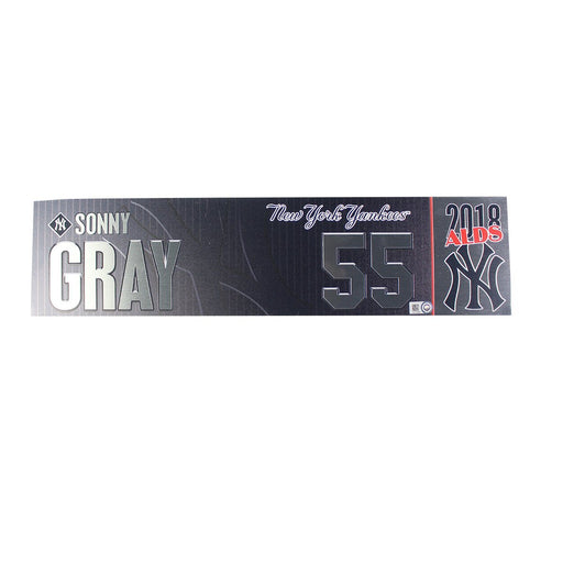 Sonny Gray New York Yankees 2018 ALDS Game Issued #55 Locker Room Nameplate (10/9/2018) (JB745689)