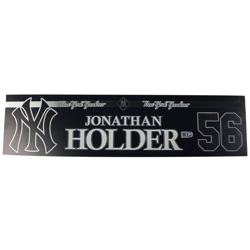 Jonathan Holder New York Yankees 2018 Game Used #56 Locker Room Nameplate (9/23/2018) (JB745484)