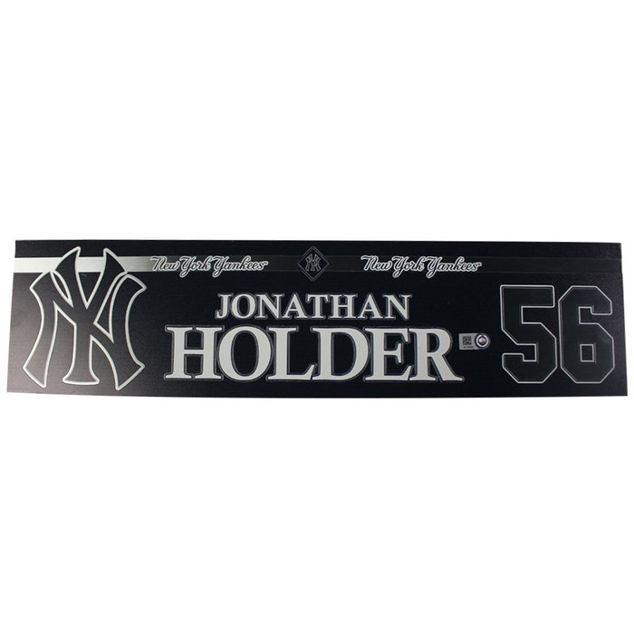 Jonathan Holder New York Yankees 2018 Game Used #56 Locker Room Nameplate (9/23/2018) (JB745484)