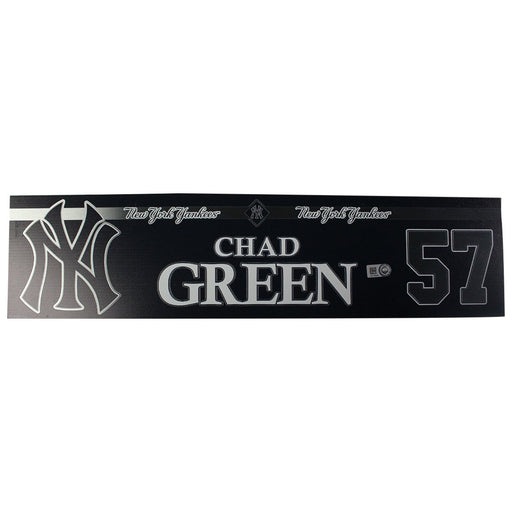 Chad Green New York Yankees 2018 Game Used #57 Locker Room Nameplate (9/23/2018) (JB745458)