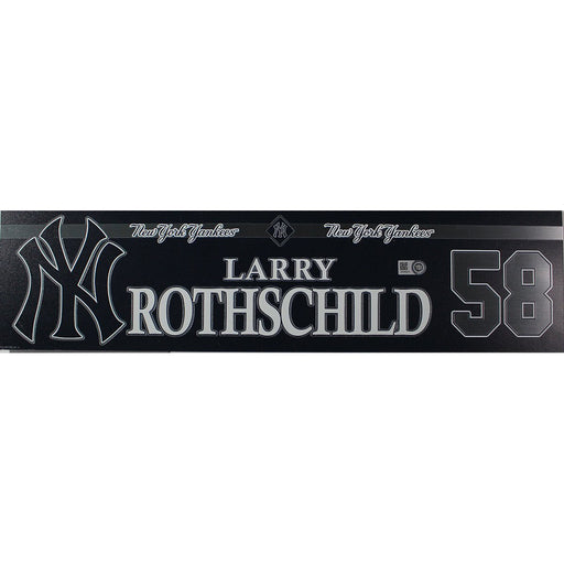 Larry Rothschild  New York Yankees 2018 Game Used #58 Locker Room Nameplate (4/3/2018) (JB833275)