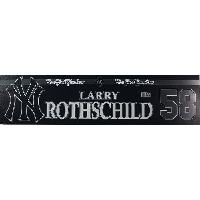 Larry Rothschild  New York Yankees 2018 Game Used #58 Locker Room Nameplate (4/3/2018) (JB833275)